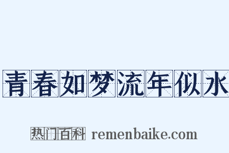 青春如梦流年似水是什么意思的图片